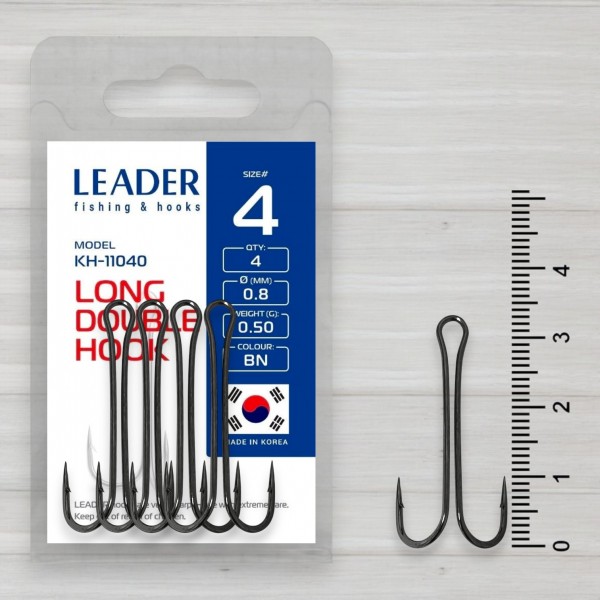 Гачки двійники Leader Long Double, 4шт/уп, № 4